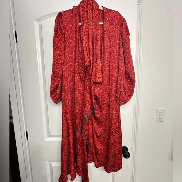 ✨ NWOT CHLOE Orange – red 1 bicolour flower jacquard - Picture 6 of 6